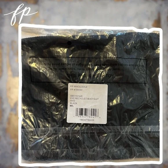 FREE PEOPLE XYZ Ribbed Sleeveless Stretch Fit Thong Bodysuit in Black NWT - Picture 10 of 16